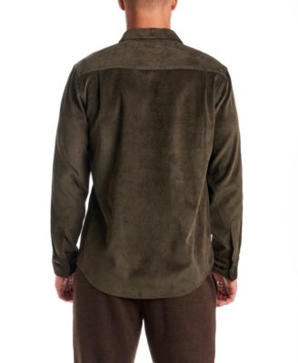Men's Long-Sleeve Button Down Solid Cord Shirt