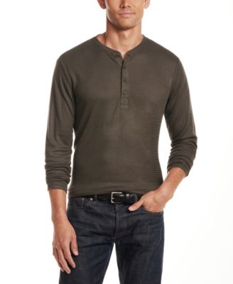 Men's Long-Sleeve Henley Neck T-Shirt