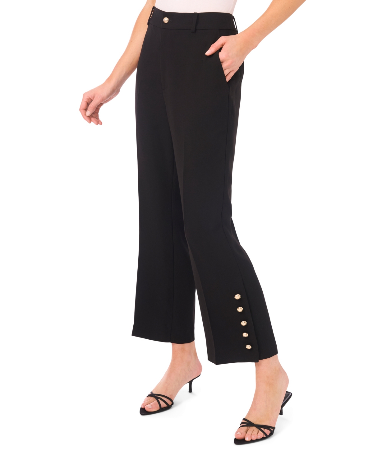 Cece Women's Cropped Straight Leg Tailored Pants In Animal Print