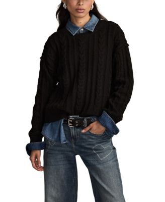 Lucky Brand - Women's Cable Knit Crew Neck Sweater