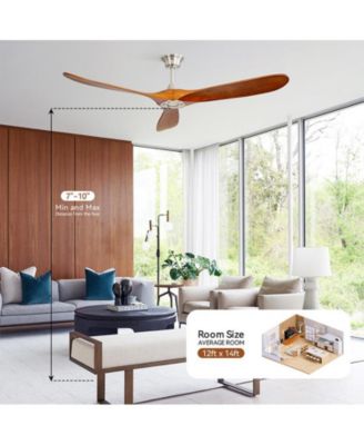60-inch Modern Sand Nickel 3-Blade Ceiling Fans with Intelligent Remote Control and Timing Function