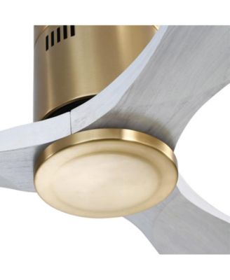 52-inch Modern Golden Sliver 3 Solid Wood Blade 6-speed Remote Control and Forward Reverse Rotation Function Ceiling Fan