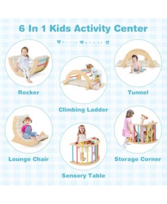 6 in 1 Kids Climbing Arch Playset wIth Removable Cushion and Stoppers