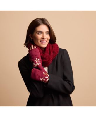 Women s Artisan Crafted Fleece Lined Viola Fingerless Gloves