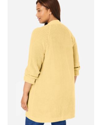 Plus Size Within Button-Front Shaker Cardigan