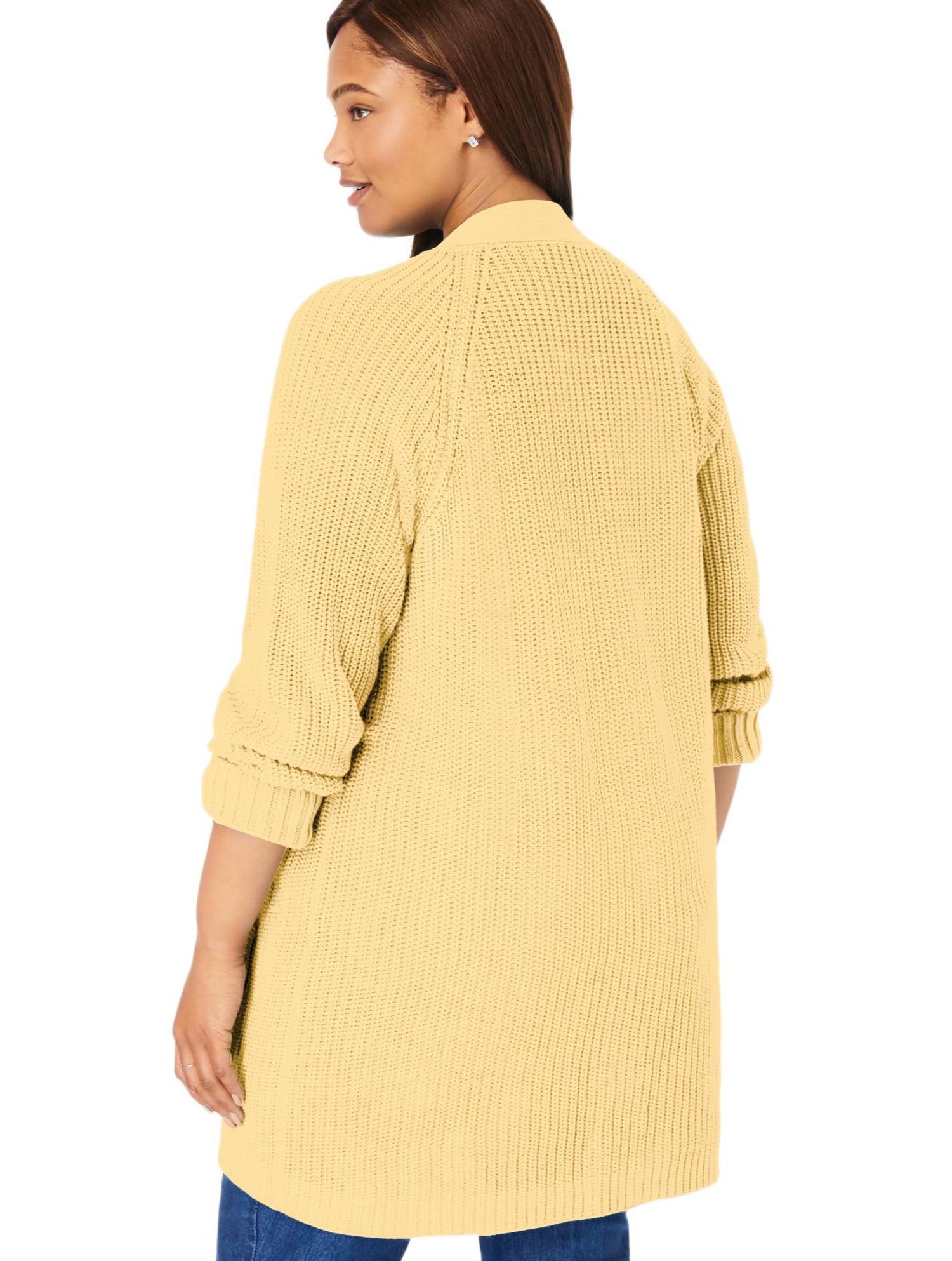 Plus Size Within Button-Front Shaker Cardigan Sweater