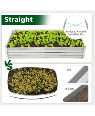 2PCS Galvanized Raised Garden Bed Elevated Rectangle Plant Box 6 x 3 x 1FT