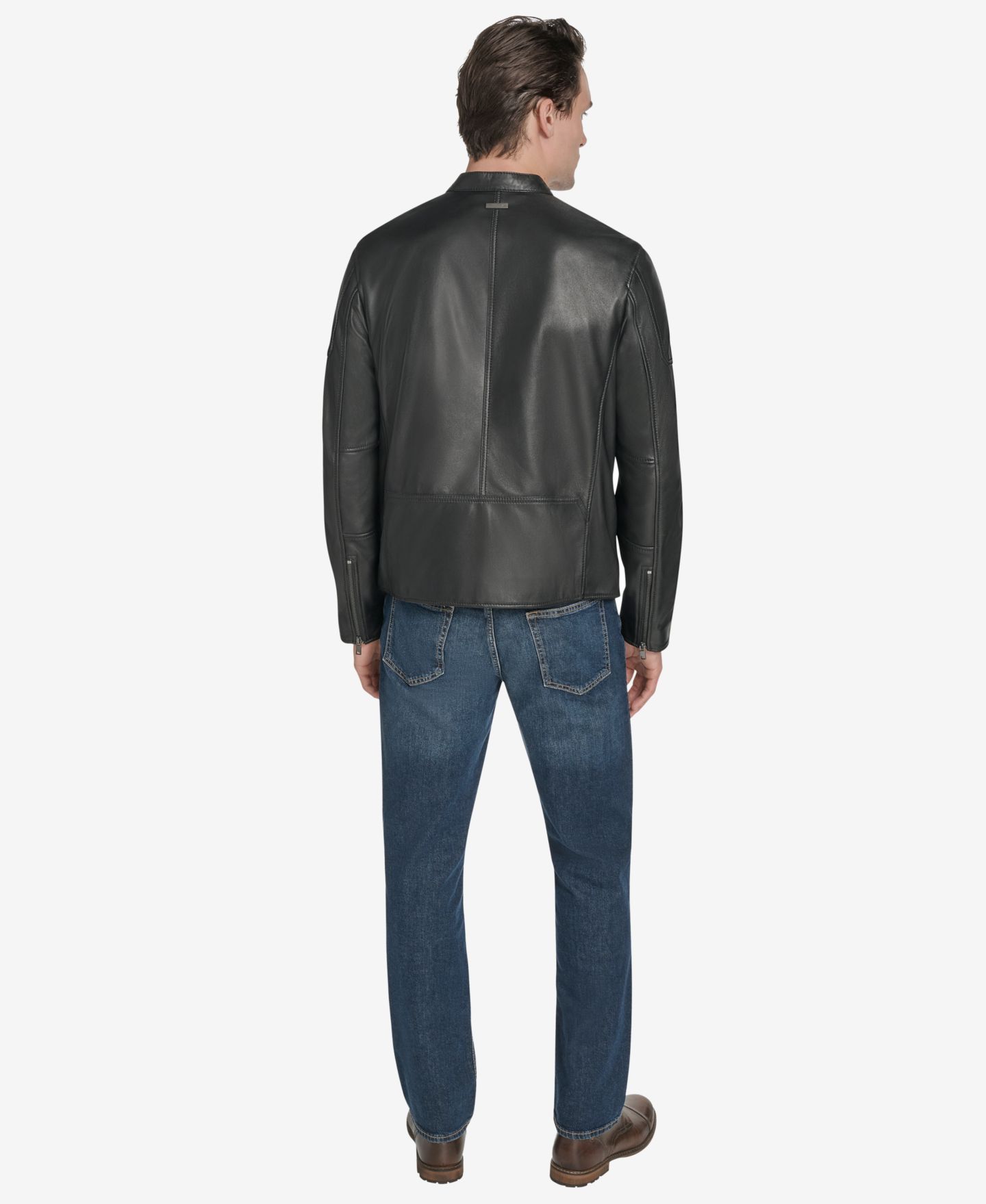 Мужская куртка Marc New York Maitlin Leather Moto, цвет: Чёрный — фото 4