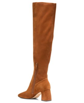 Women's Georgette Over-the-Knee Block Heel Boots
