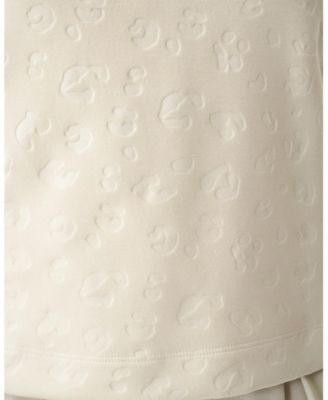 Women's Tonal Cheetah Cropped Half Zip Pullover