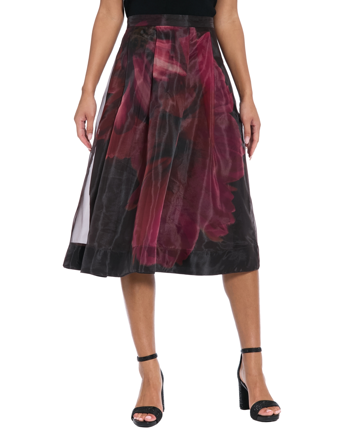 Muse Women's Pleated Organza Midi Skirt