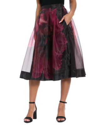 Women's Pleated Organza Midi Skirt