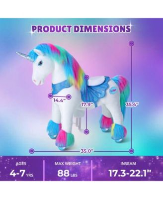 Model Y Rainbow Unicorn Rideable Toy for Age 4-7