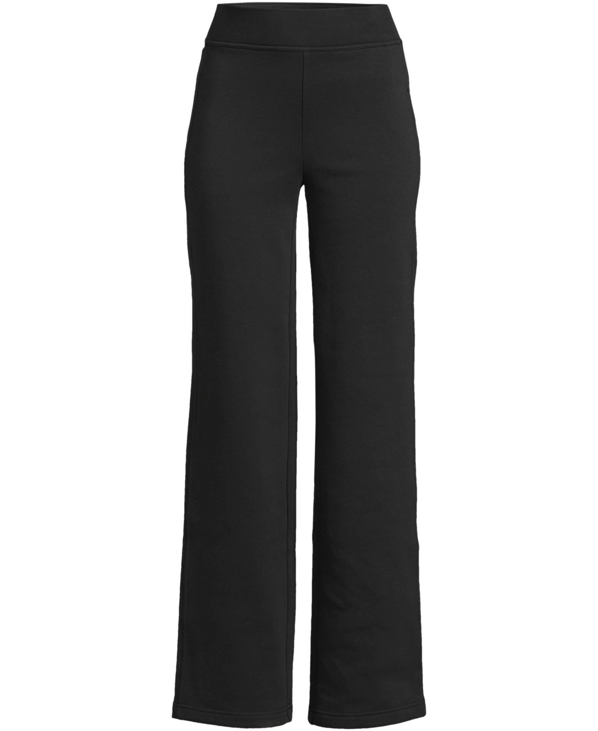 Lands' End Women's Serious Sweats High Rise Fleece Lined Straight Leg Pants