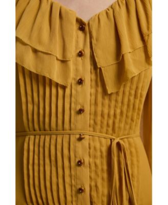 Georgette Ruffle Woven Maxi Dress