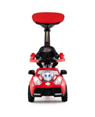 3-in-1 Push Car for Toddler Sliding Car with Seat Belt and Canopy