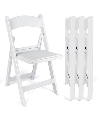 4 Pack Resin Folding Chairs with Padded Seats - Indoor/Outdoor