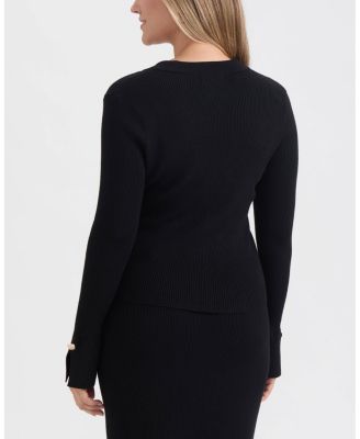 Women's Rib Knit Polo with Button Detail