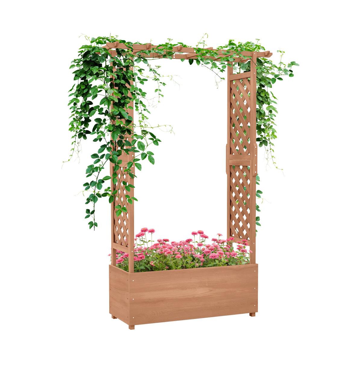 Chic Crate Outsunny Raised Garden Bed with Arch Trellis