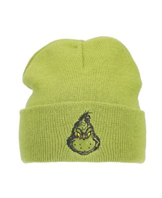 Men's Embroidery Green Acrylic Yarn Standard Cuff Beanie