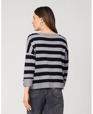 Women's Stripe Drop Shoulder Sweater