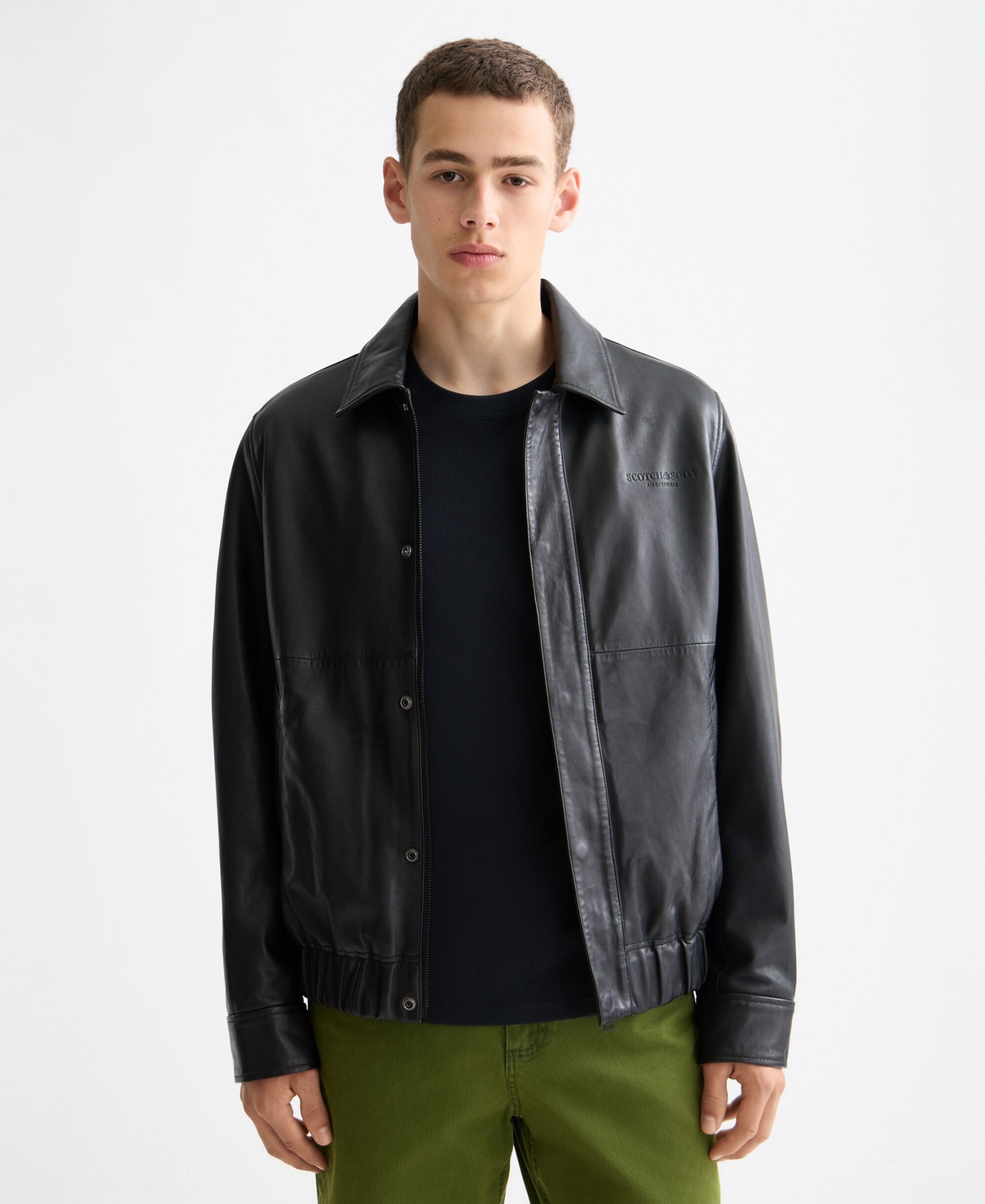 Scotch & Soda Men's Boxy Long Sleeve Jacket In Black