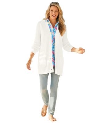 Plus Size Within Button-Front Shaker Cardigan