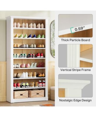 8-Tier Shoe Rack, Wooden Freestanding Shoe Storage Cabinet for 32-40 Pairs, 70.9-Inch Tall Shoe Organizer Shelf for Entryway, Closet