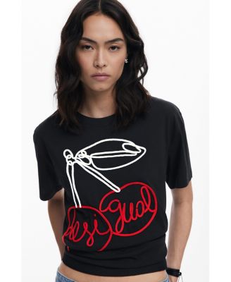 Women's Cherry embossed T-shirt