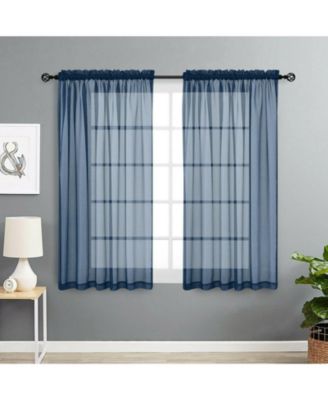 Designer Sheer Voile Rod Pocket Curtains For Small Windows