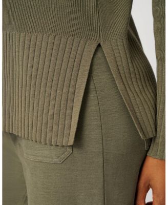 Women's V-Neck Rib Tunic Sweater