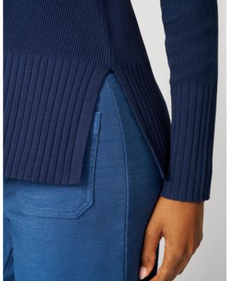 Women's V-Neck Rib Tunic Sweater