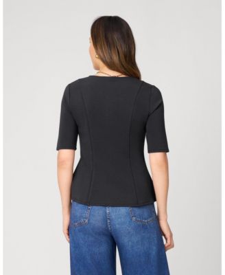 Women's Minimalist Scuba Peplum Top