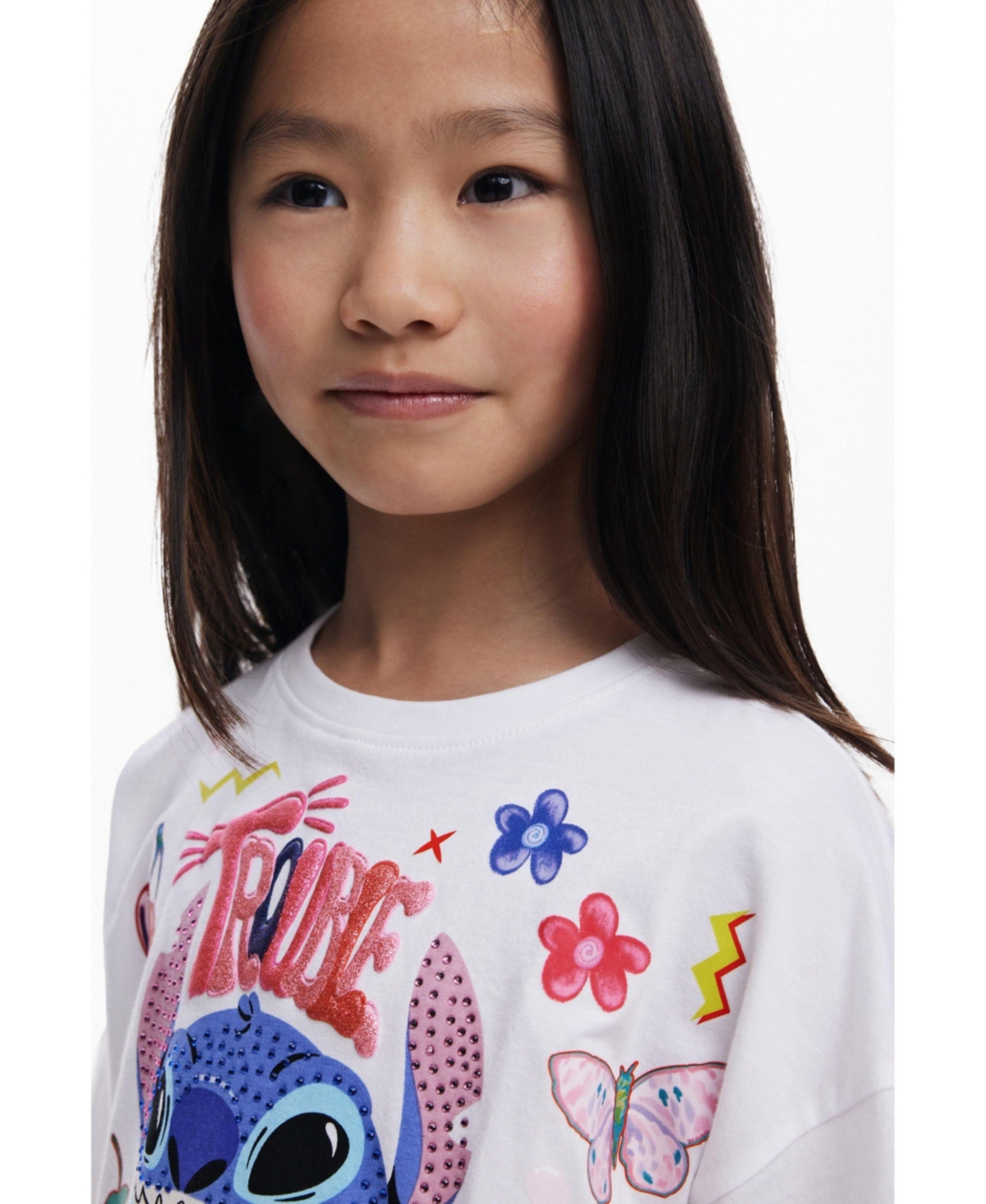 Desigual Girls Girls's Stitch cropped T-shirt