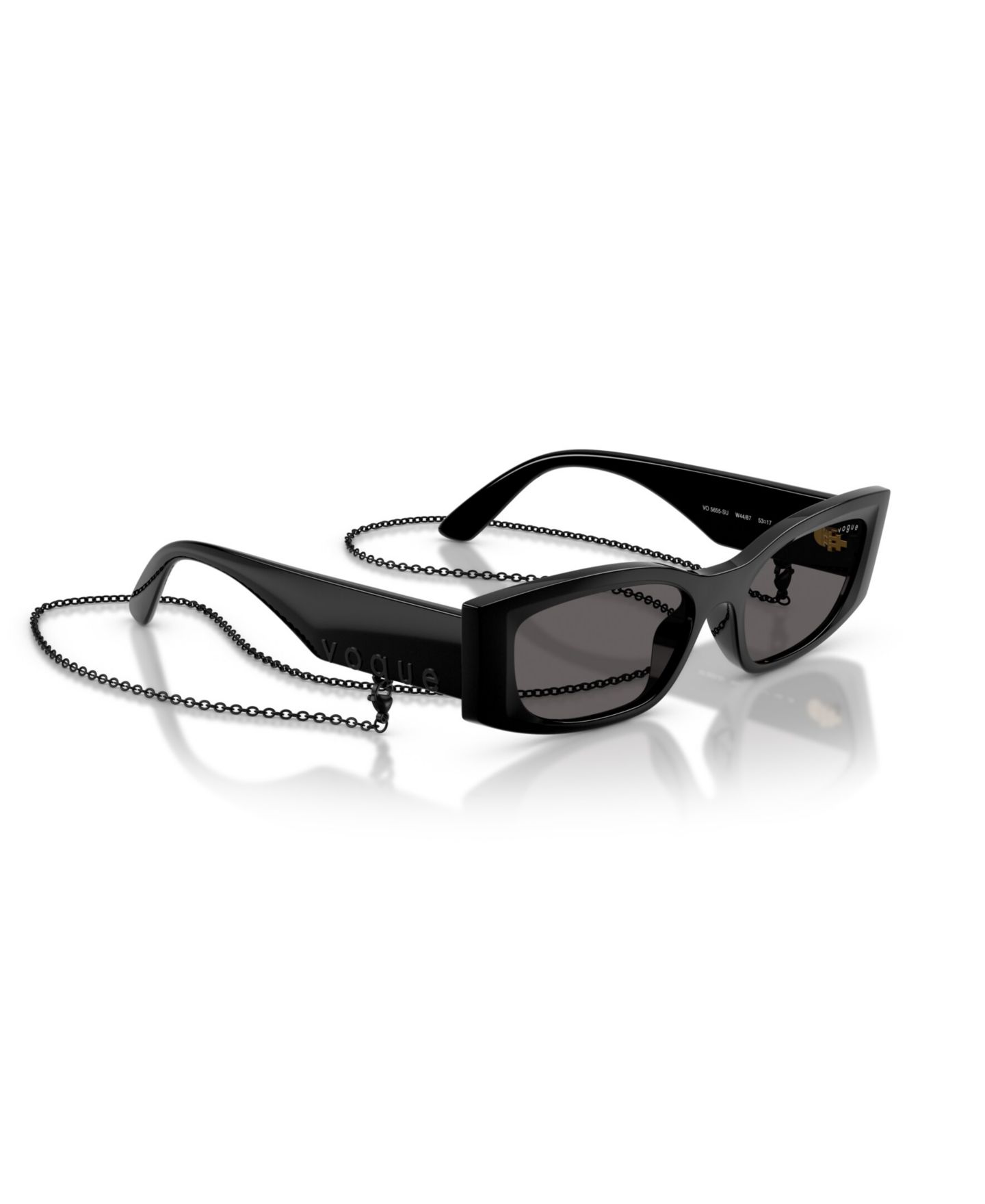 Женские солнцезащитные очки Vogue Eyewear Rectangle Sunglasses, VO5655SU, цвет: Чёрный — фото 12