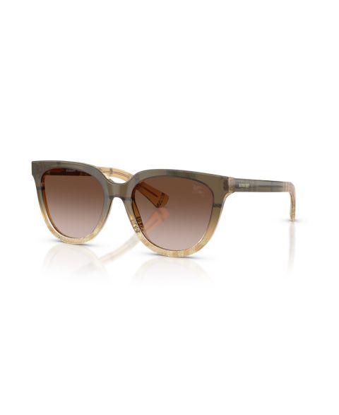 Женские солнцезащитные очки Burberry Round Sunglasses, BE4469, цвет: Клетчатый бежевый