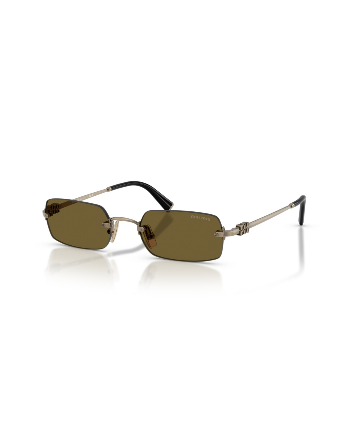 Miu Miu Women's Rectangle Sunglasses, Mu B50s In Gold