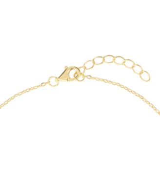 Cubic Zirconia Flower Beaded Anklet (0.14 ct. t.w.) in 14k Gold Over Sterling Silver (also in Sterling Silver)