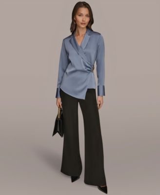 Women's Wrap Long Sleeve V-Neck Top