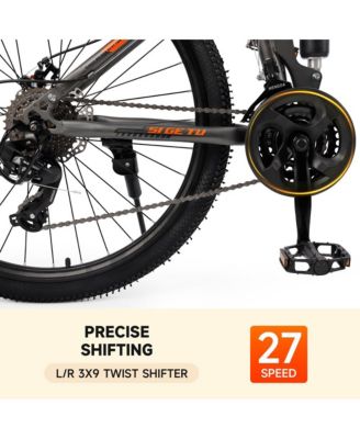 26-Inch 27-Speed Folding Mountain Bike for Adults with Suspension Fork, High-Carbon Steel Frame & Dual Disc Brakes
