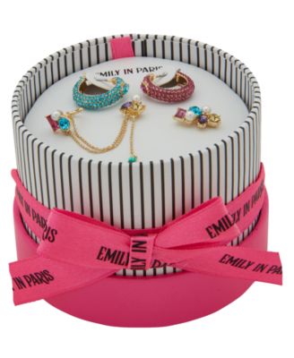 5-Pc. Glass Pearl, Glass Stone & Cubic Zirconia Gold-Tone Mismatch Earrings Set