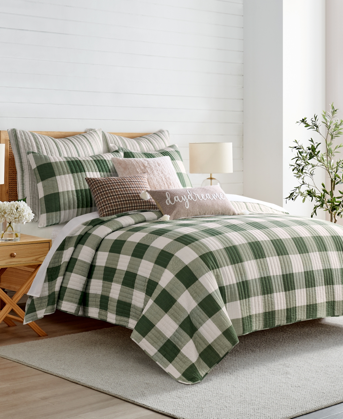 Levtex Camden Buffalo Check Reversible 3-pc. Quilt Set, Full/queen In Green