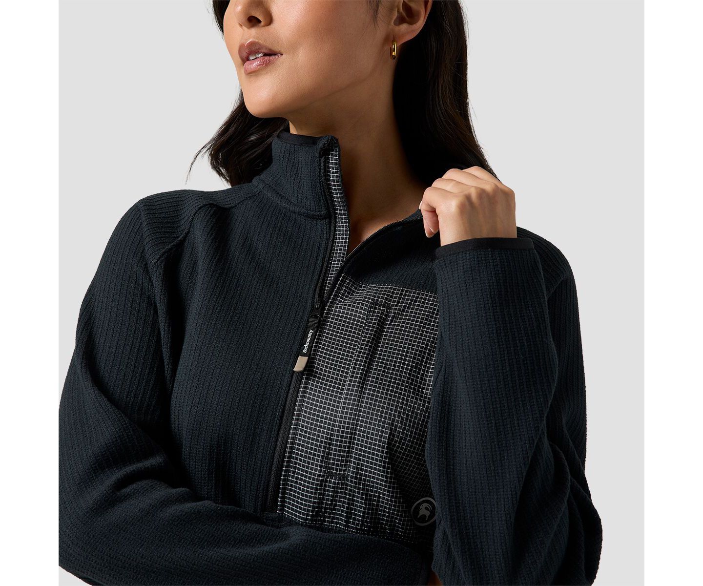 Женские куртки Backcountry Wander Sweater Fleece 1/2-Zip Fleece Jackets, цвет: Чёрный — фото 4