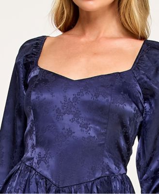 Juniors' Long Sleeve Double-Tiered Dress