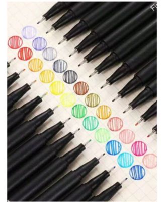 24 Colors Fineliner Color Pens, 0.4mm Fine Point Colored Pens for Journaling, Doodling, Drawing, Adult Coloring, Planner Supplies
