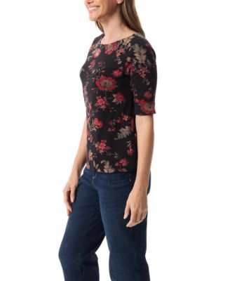 Women's Alanis Printed Cuffed-Sleeve T-Shirt