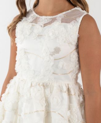 Girls' 7-16 Round Neck Dress and jacket, 2-Piece Set