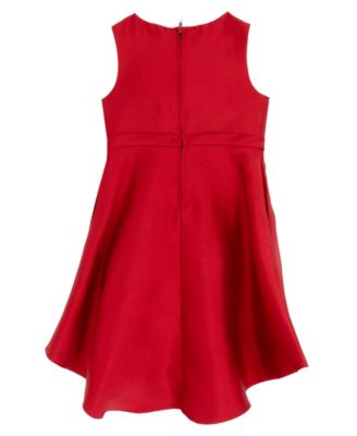Girls' 2T-6X Solid Mikado Sleeveless Dress