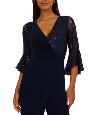 Women's Surplice Lace Combo V-Neck Jumpsuit