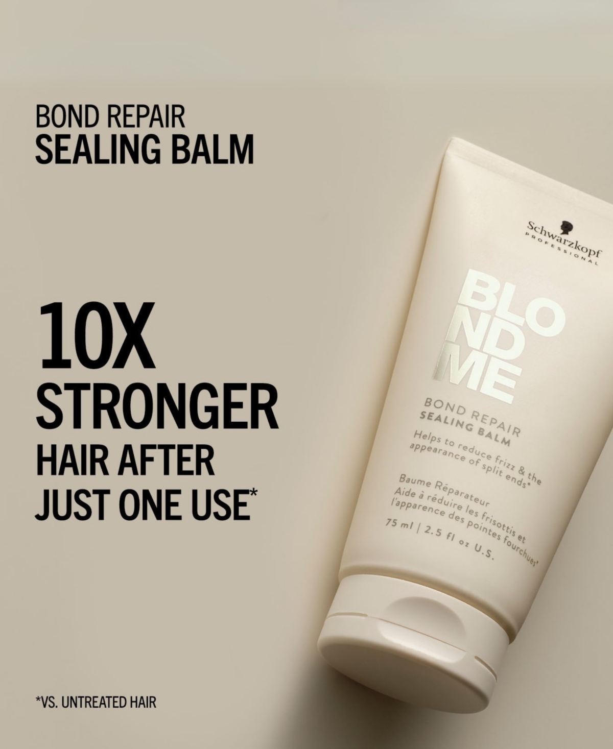 Schwarzkopf Blondme Bond Repair Sealing Balm, 2.5 Oz. In Transparent